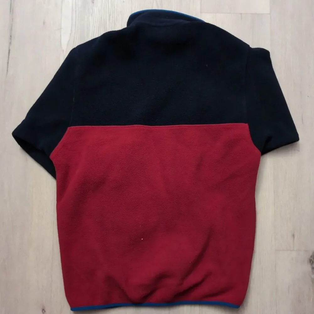 PATAGONIA SYNCHILLA SNAP T FLEECE PULLOVER  Mens Small Red/Blue Long Sleeve